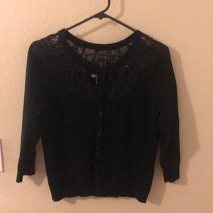 Black lace top cropped sweater